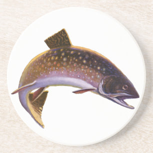 Porta-copos Truta-de-riacho, Peixe, Pesca Esportiva Vintage Pe