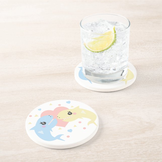 Porta-copos Tubarões adoram Caricatura Engraçada (Lateral)