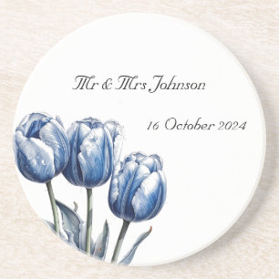 Porta-copos Tulipas em Delft Blue personalizáveis