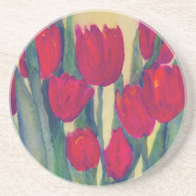 Porta-copos Tulipas Vermelhas (Frente)