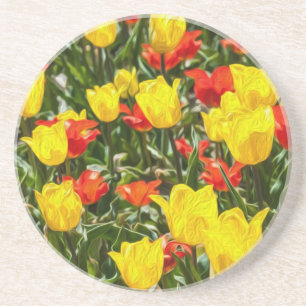 Porta-copos Tulipas Vermelhas e Amarelas