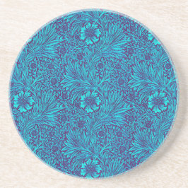 Porta-copos Turquesa venenosa padrão floral roxo escuro