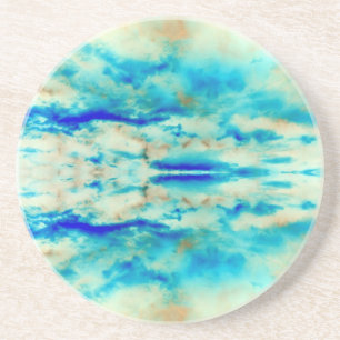 Porta-copos Turquoise aqua e abstrato de creme