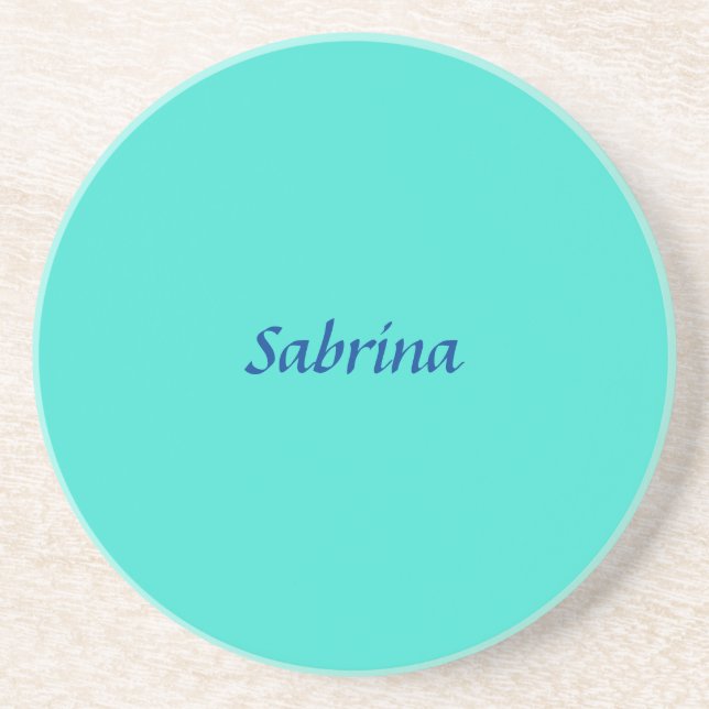 Porta-copos Turquoise Blue Professional Modern Name (Frente)