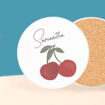 Two Red Cherries Illustration | Cute Fruit Art