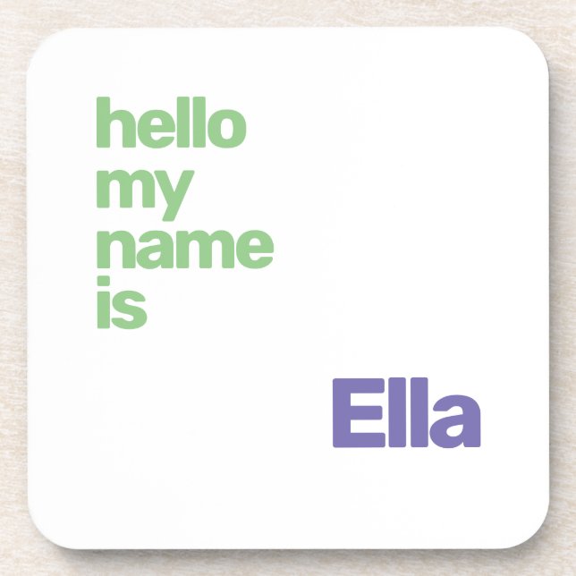 porta copos unisex nome mínimo simples roxo modern (Frente)