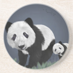 Porta-copos urso panda fofo animal preto branco doce