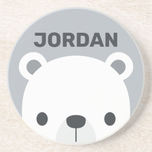 Porta-copos Urso Polar Bonito com Nome Personalizado