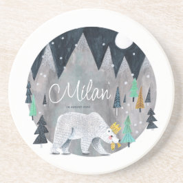 Porta-copos Ursos Montanhas de inverno Lua
