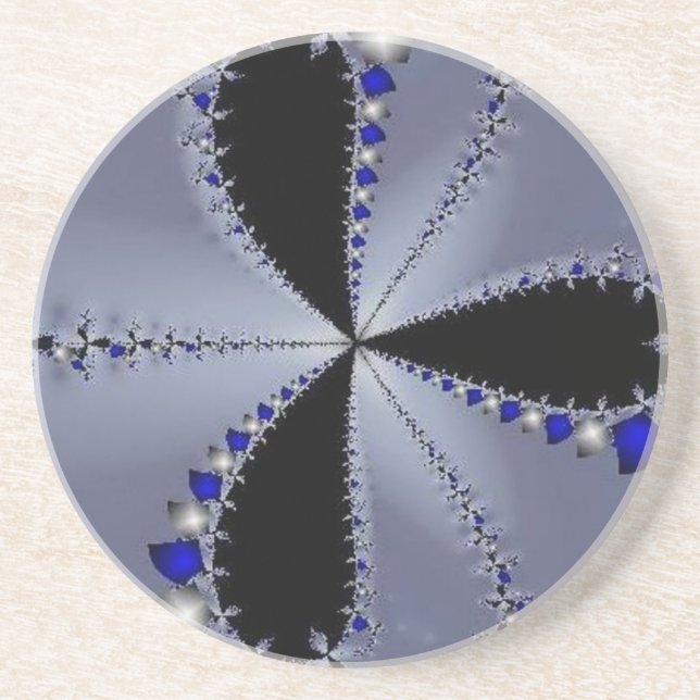 Porta-copos Usina de vento azul e prata (Frente)