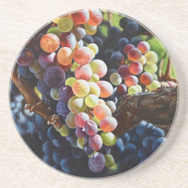 Porta-copos Uvas de abundância para amantes e vinhas de vinho (Frente)