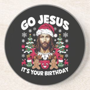 Porta-copos Vá Jesus É Seu Aniversário Suéter Feio de Natal