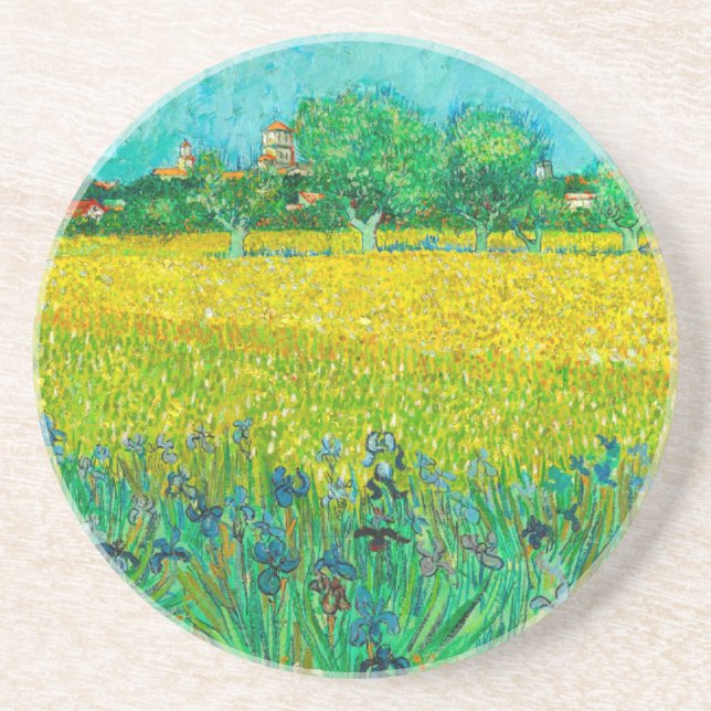 Porta-copos Van Gogh Field com Irrises Perto de Arles (Frente)