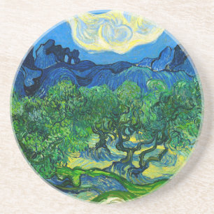 Porta-copos Van Gogh Olive Trees em Paisagem Montanhosa