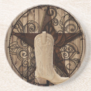 Porta-copos Vaqueira solitária de madeira do país ocidental da