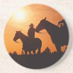 Porta-copos vaqueiro a cavalo Sandstone Coaster
