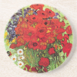 Porta-copos Vaso com margaridas e papoilas, Van Gogh