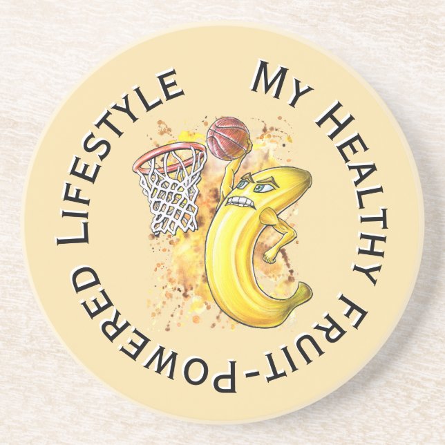 Porta-copos Vegan Banana Slam Dunk Fruitário Energy 🍌 🏀 (Frente)