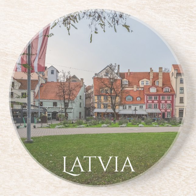 Porta-copos Velha cidade de Riga no outono (Frente)