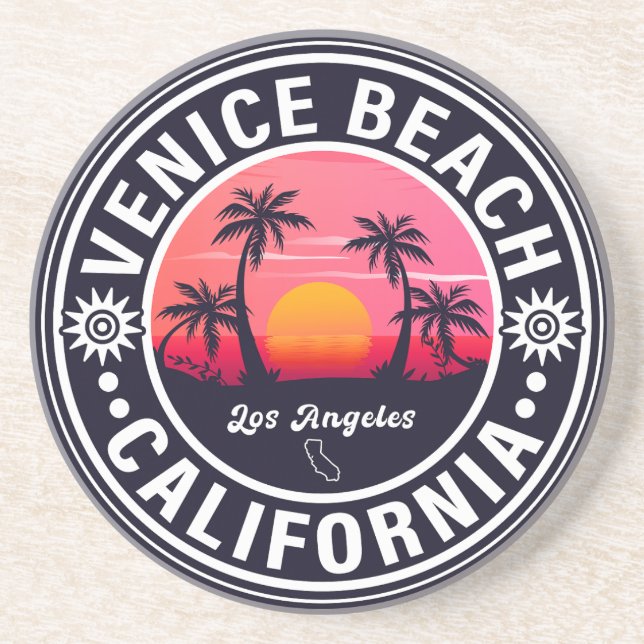 Porta-copos Venice Beach California Retro Sunset Souvenirs 60s (Frente)
