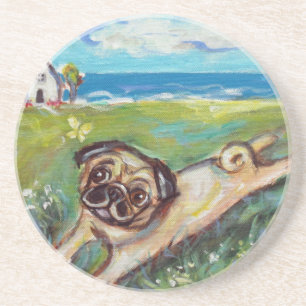 Porta-copos Verão feliz do doce do Pug