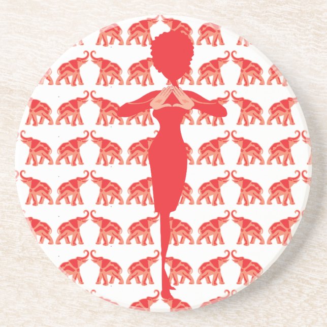 Porta copos vermelha da bebida do elefante (Frente)