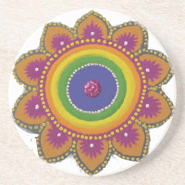 Porta-copos Vibrant Rangoli (Frente)