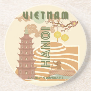Porta-copos Vietnam Viagem Art, Vintage