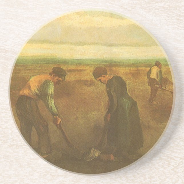 Porta-copos Vincent van Gogh - Camponeses Plantando Batatas (Frente)