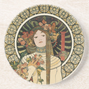Porta-copos Vintage Art Nouveau Mucha Trappestine Poster