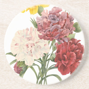 Porta-copos Vintage Carnations Dianthus Garden Flowers Redupli