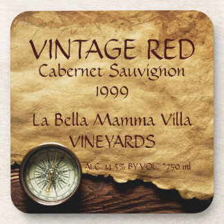 Porta copos Vintage de Cortiça de Vinho Vermelho!