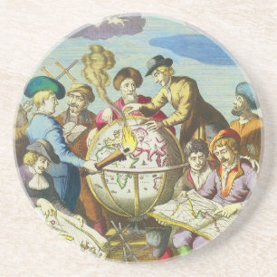 Porta-copos Vintage Explorers com Mapa do Globo Antigo, 1542