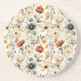 Porta-copos Vintage Flor Seca Navy Terracota