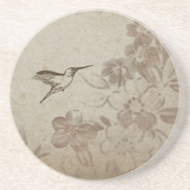 Porta-copos Vintage Floral Beige (Frente)