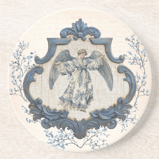 Porta-copos Vintage French Toile | Natividade Angel (Frente)