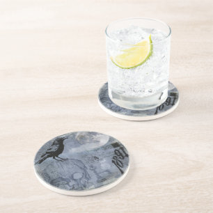 Porta-copos Vintage Halloween Skull and Crow