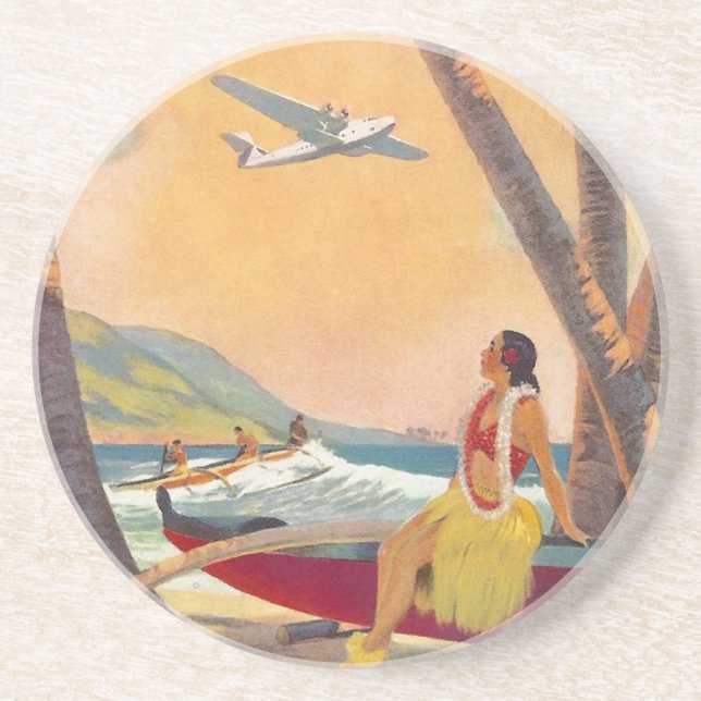Porta-copos Vintage Hawaii Viagem (Frente)