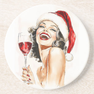Porta-copos Vintage Holiday Cheer in Watercolor