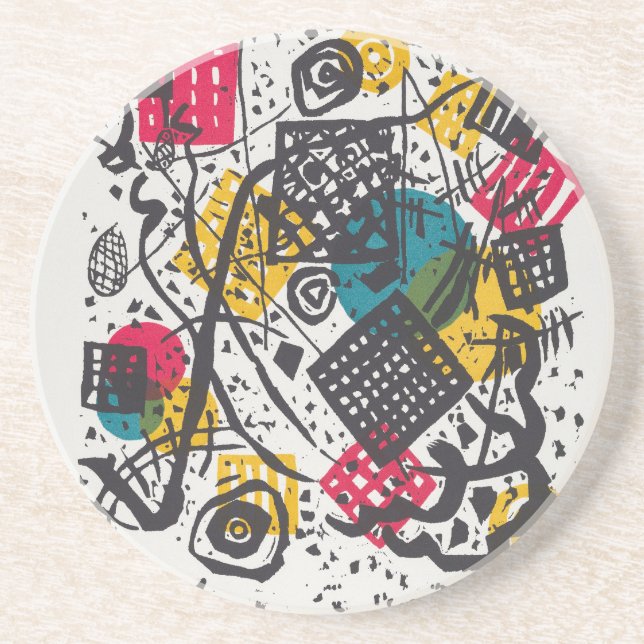 Porta-copos Vintage Kandinsky Kleine Welten V Bauhaus Abstrato (Frente)