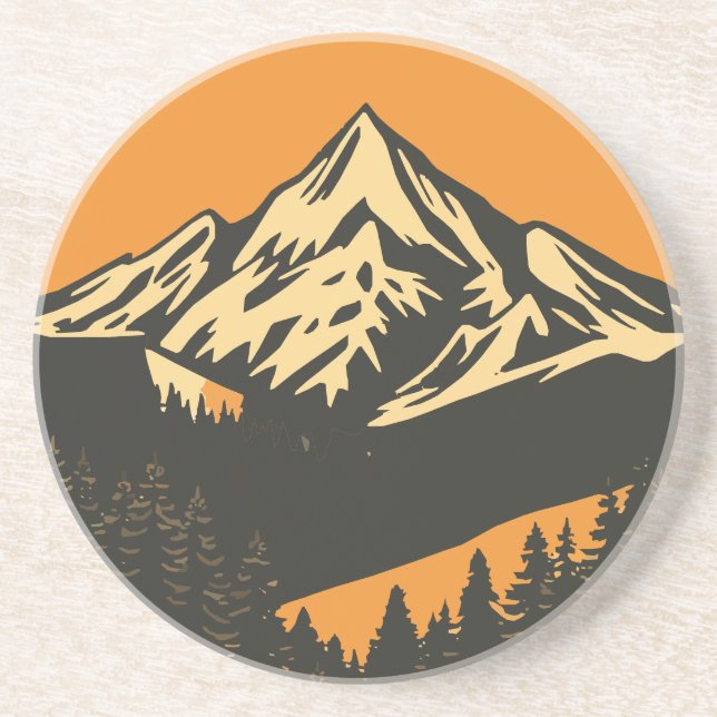 Porta-copos Vintage Mountain Sunset (Frente)