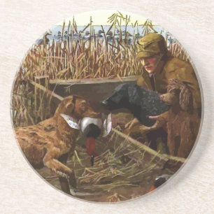 Porta-copos Vintage Painted Retrevers with Duck Hunter Porta c