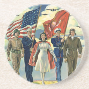 Porta-copos Vintage patriótico, heróis orgulhosos do pessoal