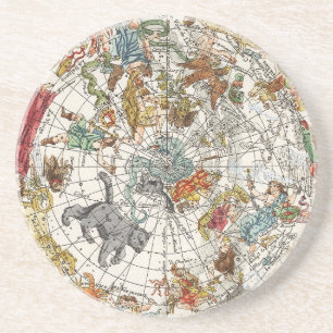 Porta-copos Vintage Planisphere Star Map por Nicholas de Fer