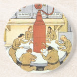 Porta-copos Vintage Science Fiction, Cientistas Labratórios Co<br><div class="desc">Ilustração Vintage Science Fiction futurística image laboratorial com um grupo de cosmonautas russos,  cientistas ou astronautas com intervalo jante. Eles estão comendo sua sopa de farinha líquida de grandes tubos. A sua comida inclui vitaminas,  hormonas e calorias! Design de ficção científica com retrô clássico de quadrinhos.</div>