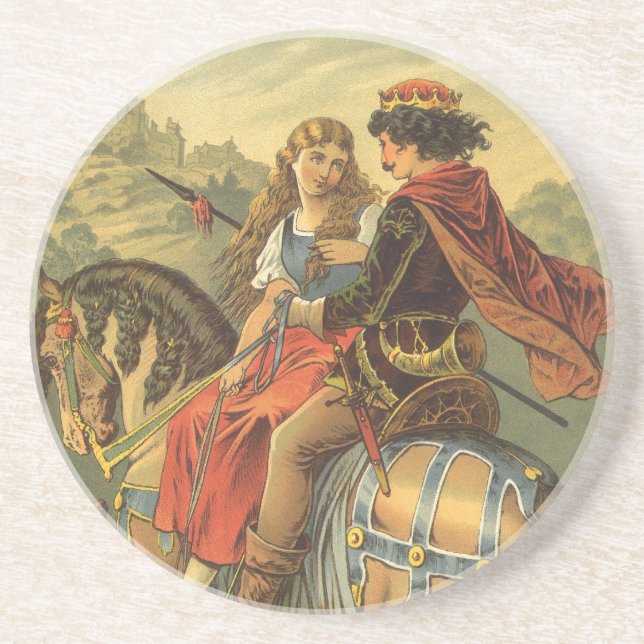Porta-copos Vintage Victorian Fairy Tale, Irmão e Irmã (Frente)