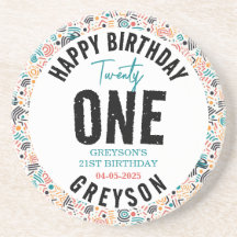 Vinte e um | Aniversário de 21 anos geométrico col