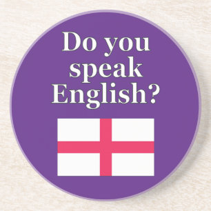 Porta-copos "Você fala inglês?" em inglês. Sinalizador