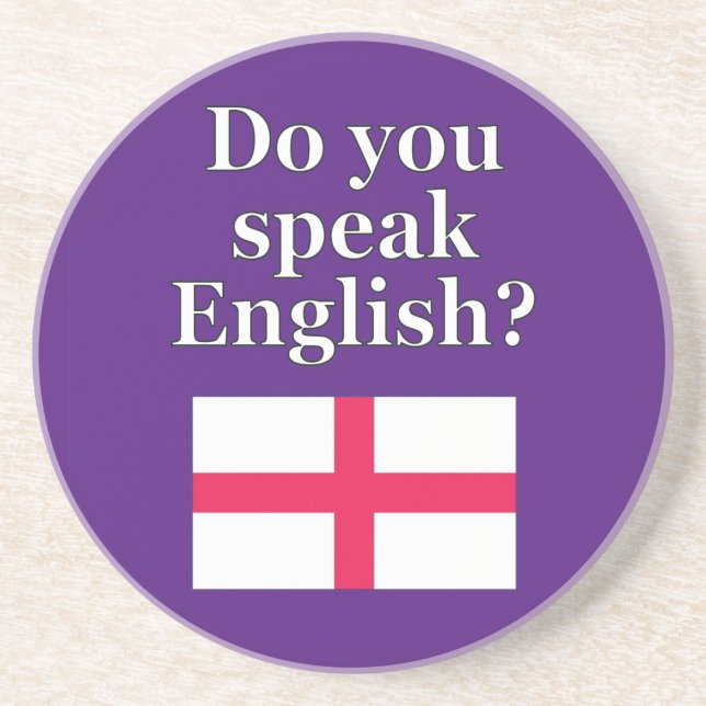 Porta-copos "Você fala inglês?" em inglês. Sinalizador (Frente)