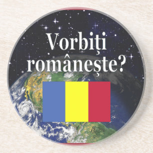 Porta-copos Você fala o Romanian? no Romanian. Bandeira &